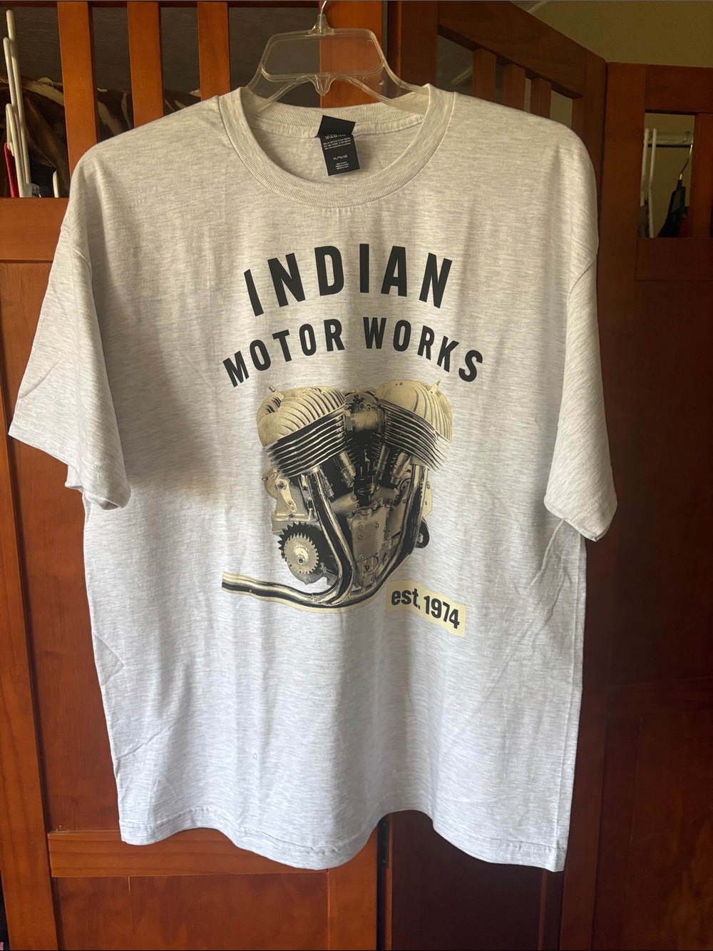 Hanes Light Gray Indian Motor Works Graphic Tee